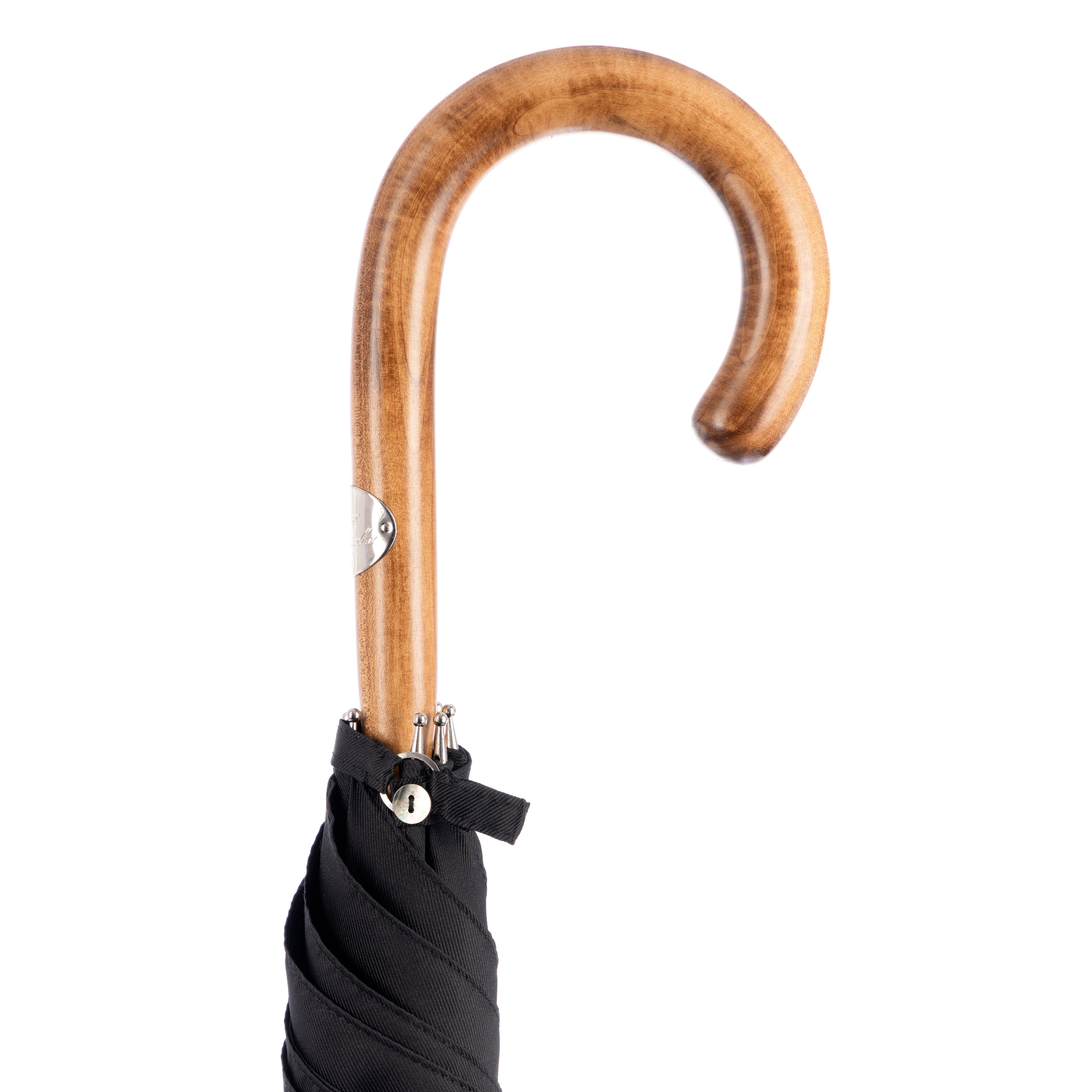 Blond Maple Umbrella with Black Twill fabric
