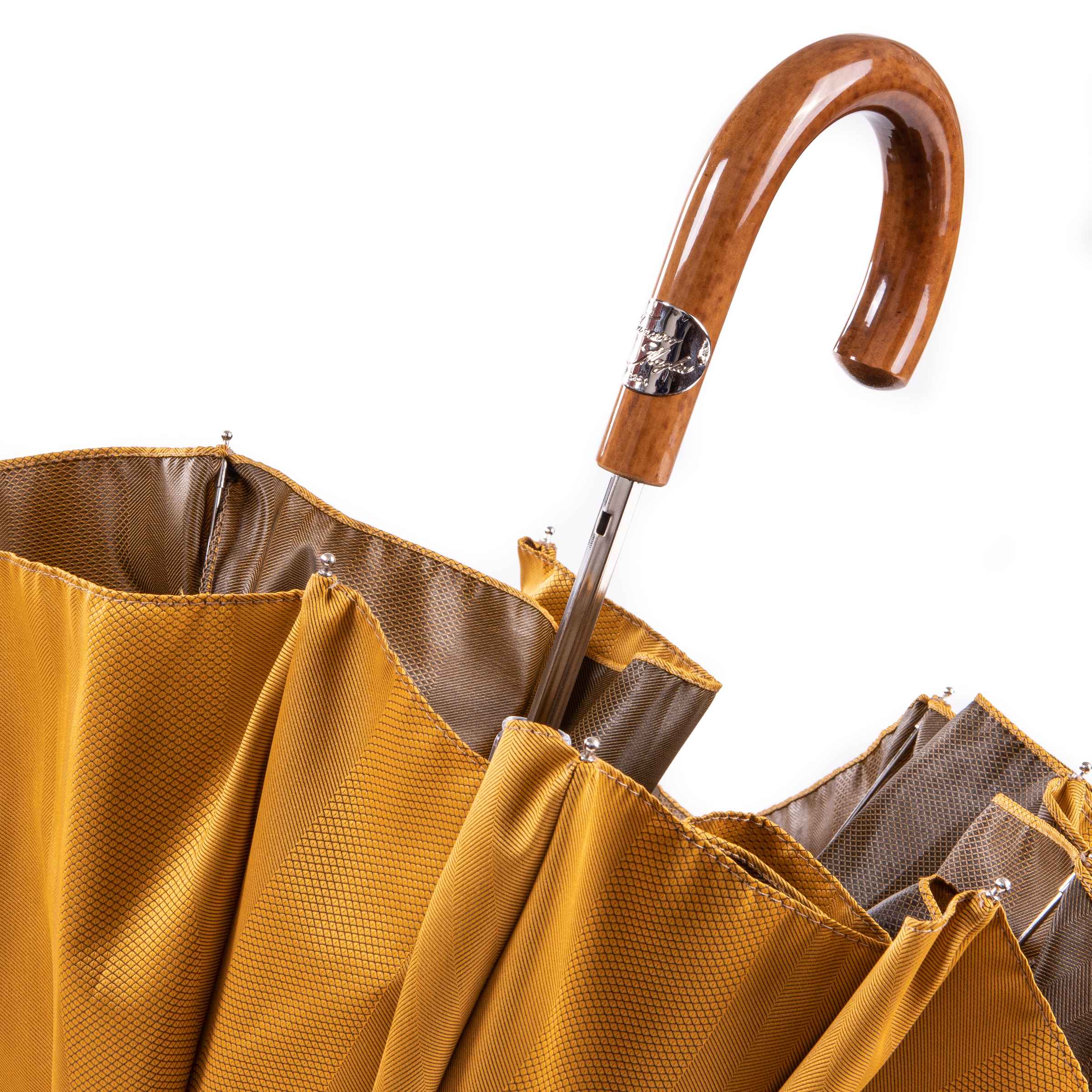 Polished Indonesian Malacca Folding Umbrella