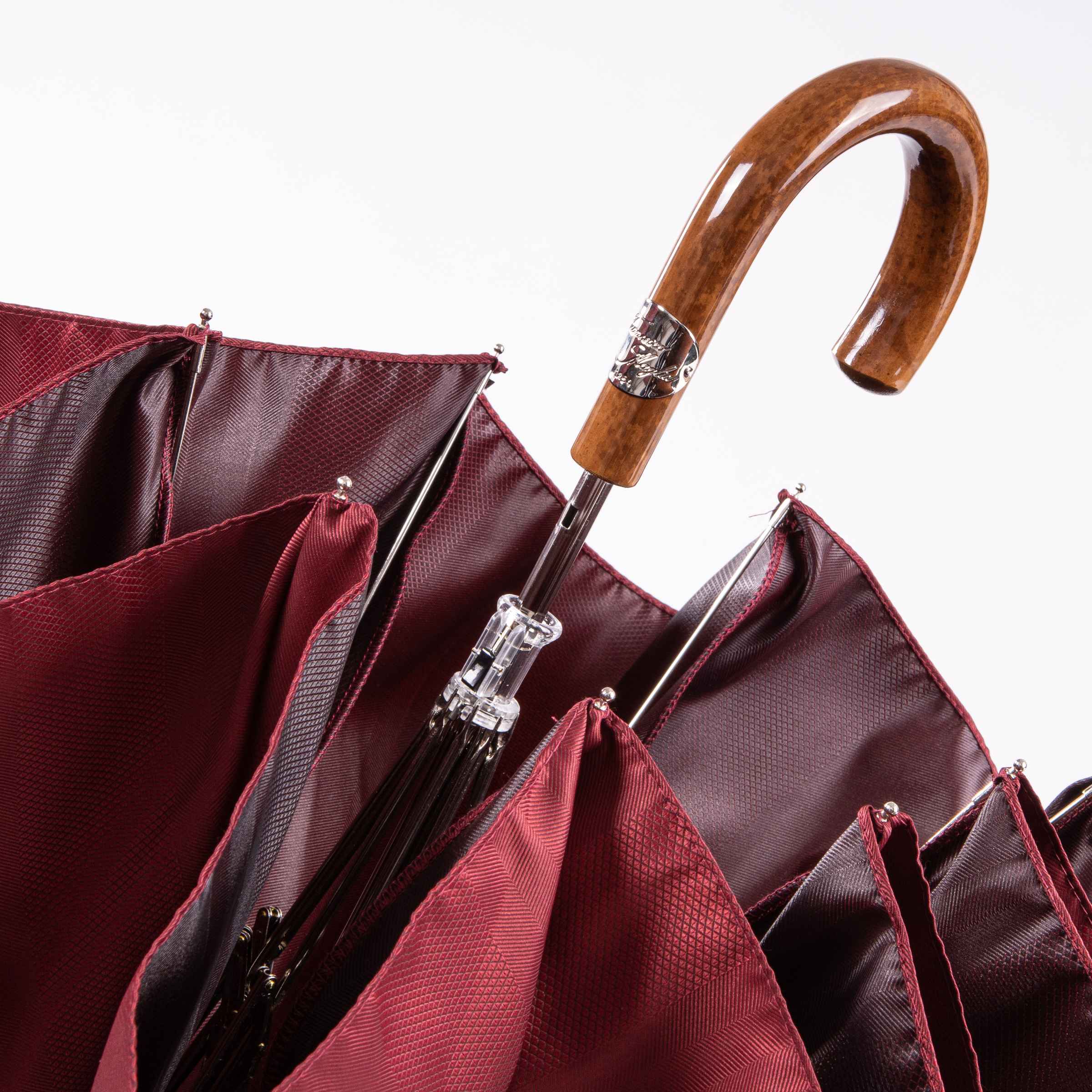 Polished Indonesian Malacca Folding Umbrella